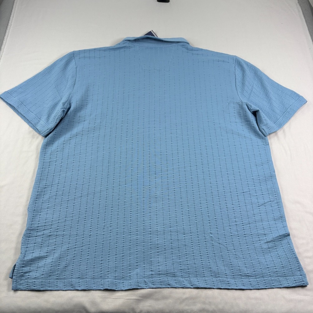 Nautica Shirt Mens 3XL Blue Seersucker Button Up Stretch Casual Camp NEW - Picture 8 of 9
